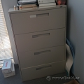 36" Global Beige 4 Drawer Lateral File Cabinet, Locking w/ key